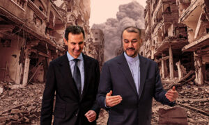 Iranian Foreign Minister Hossein Amir Abdollahian and Syrian regime head Bashar al-Assad (Edited by Enab Baladi)