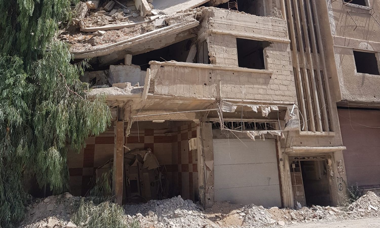 Buildings destroyed by air strikes in the city of Daraya in the western countryside of Damascus - 2022 (Daraya City Local Council)