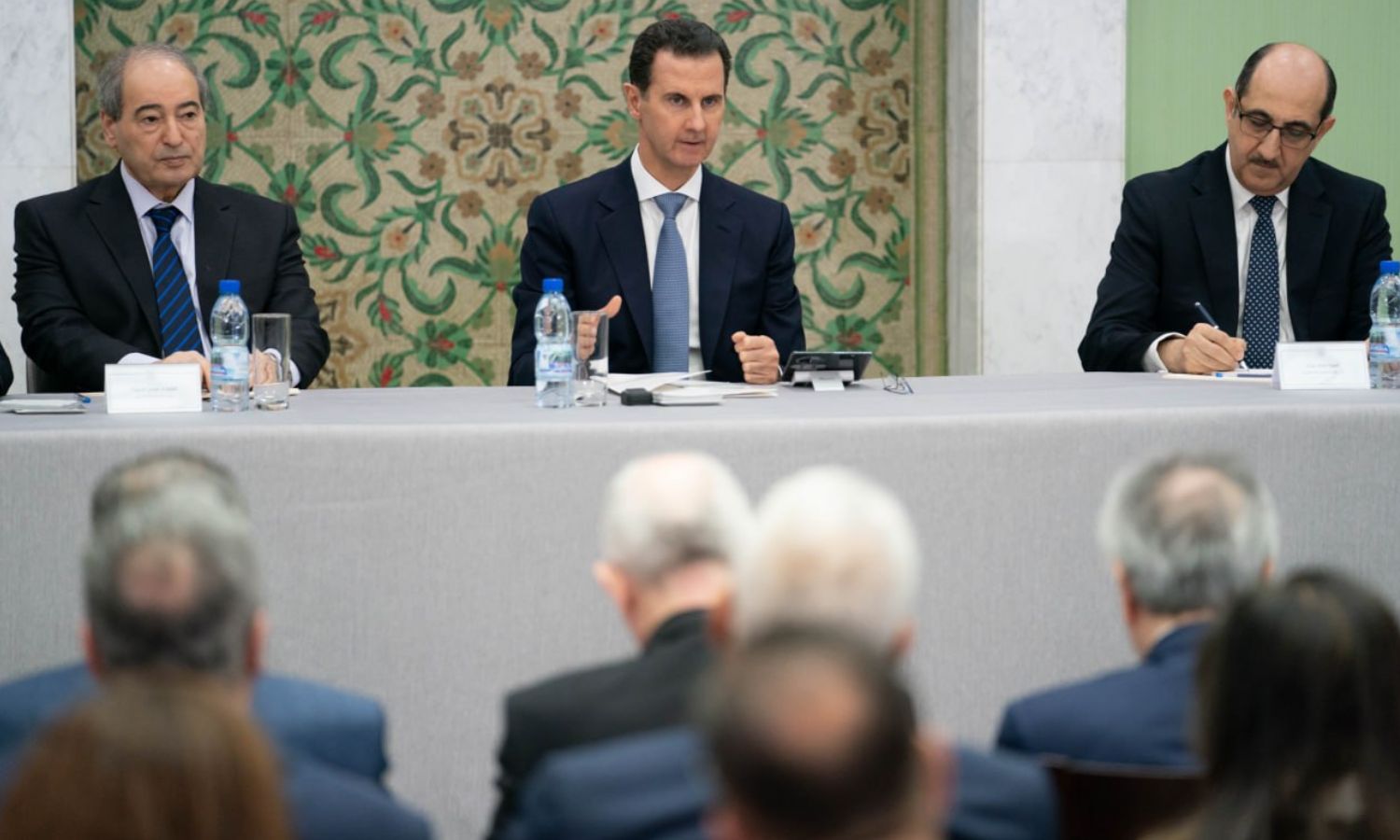 Al-Assad holds a dialogue with Syrian diplomats at the Foreign Affairs Ministry - October 26, 2023 (Syrian Presidency)