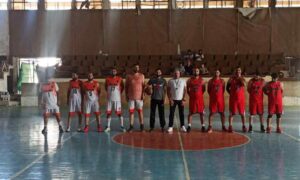 Players of Binnish and Sham clubs during a basketball match in “Al-Wafa” basketball championship in Idlib - September 10, 2022 (Basketball Association in Northern Syria)
