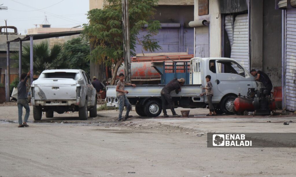 More than 300 shops are out of service in the industrial city of Ras al-Ain, northwest of al-Hasakah governorate - October 10, 2023 (Enab Baladi)