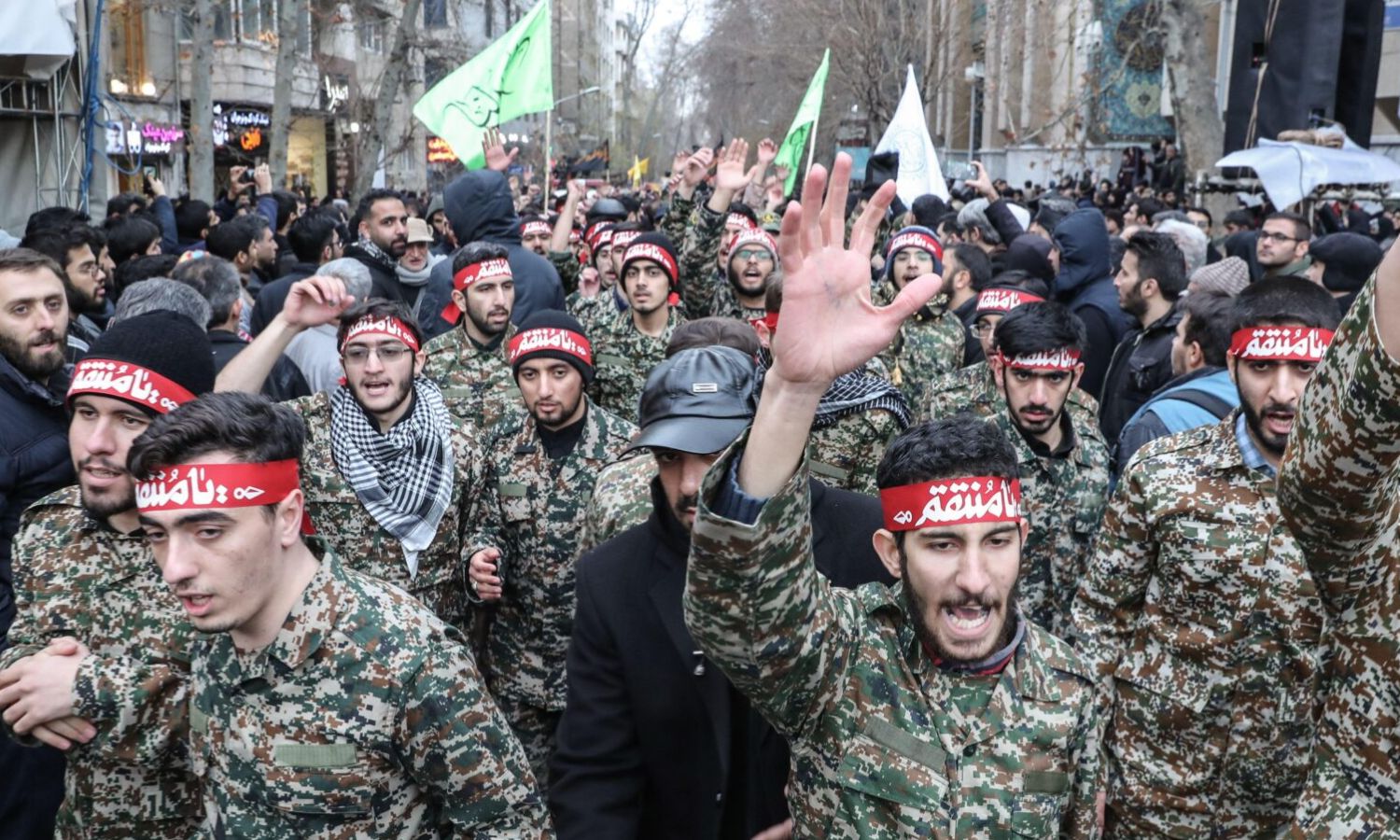 Iranian militia members in Syria 2021 (AFP)