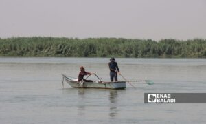 Fishermen in the Euphrates River within the SDF-controlled areas - December 1, 2023 (Enab Baladi/Obadah al-Sheikh)