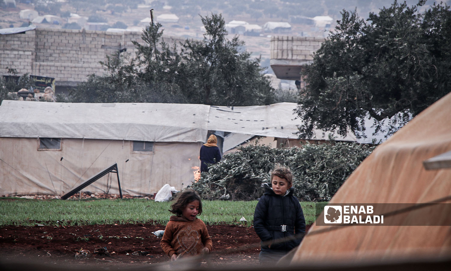 Children in Harbanoush IDP camps in Idlib countryside, northern Syria - November 22, 2023 (Enab Baladi/Iyad Abdul Jawad)
