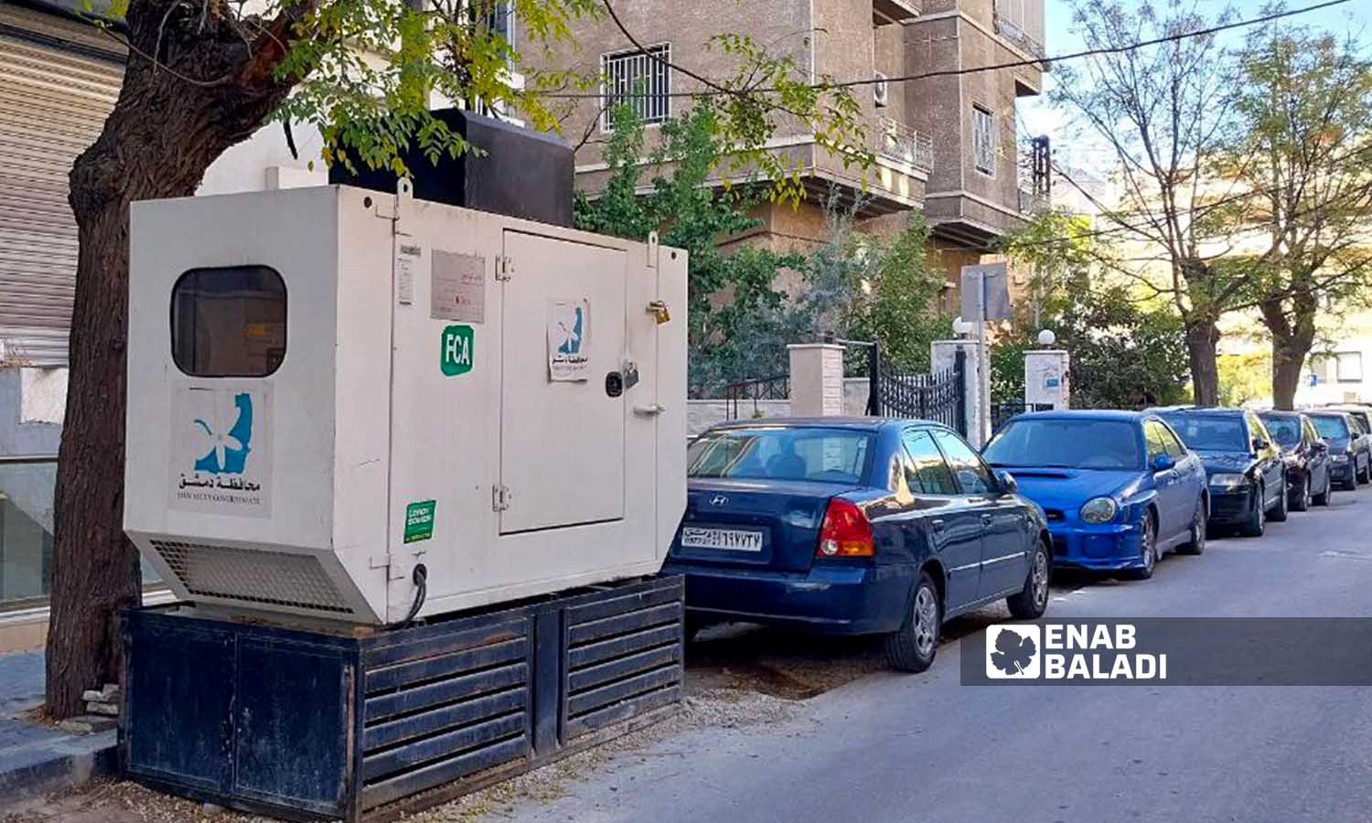 A power generator for ampere subscriptions in al-Hamra Street in Damascus - October 26, 2023 (Enab Baladi/Sarah al-Ahmad)
