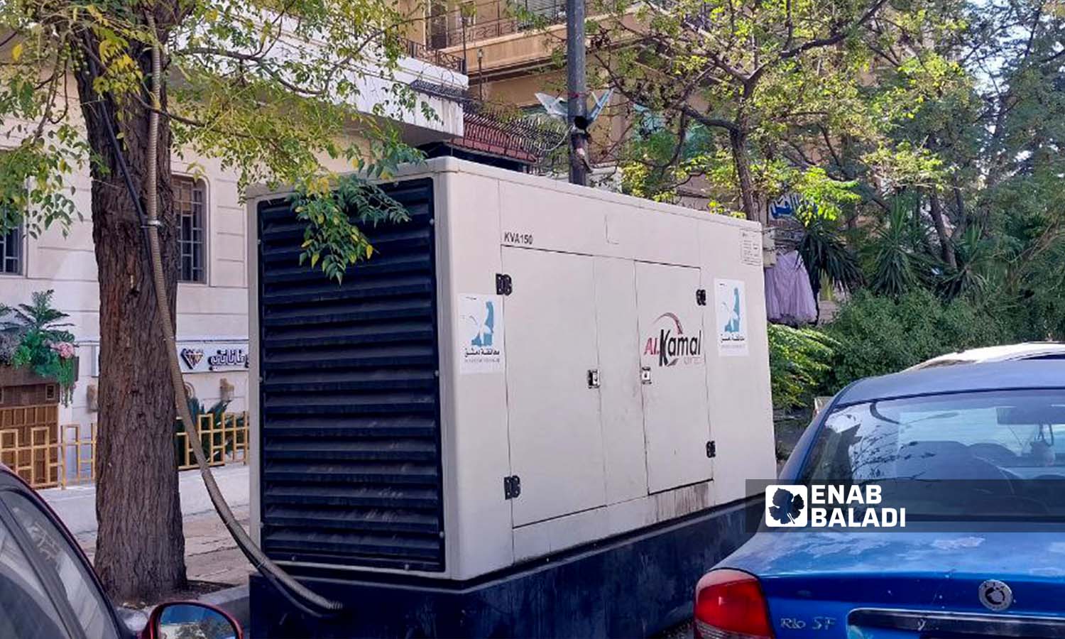 A power generator for ampere subscriptions in Abu Rummaneh neighborhood in Damascus - October 26, 2023 (Enab Baladi/Sarah al-Ahmad)
