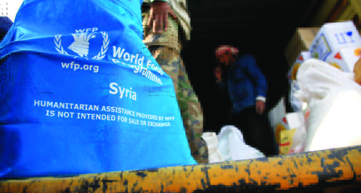 A food basket in its old form as it is distributed in Syria (WFP)