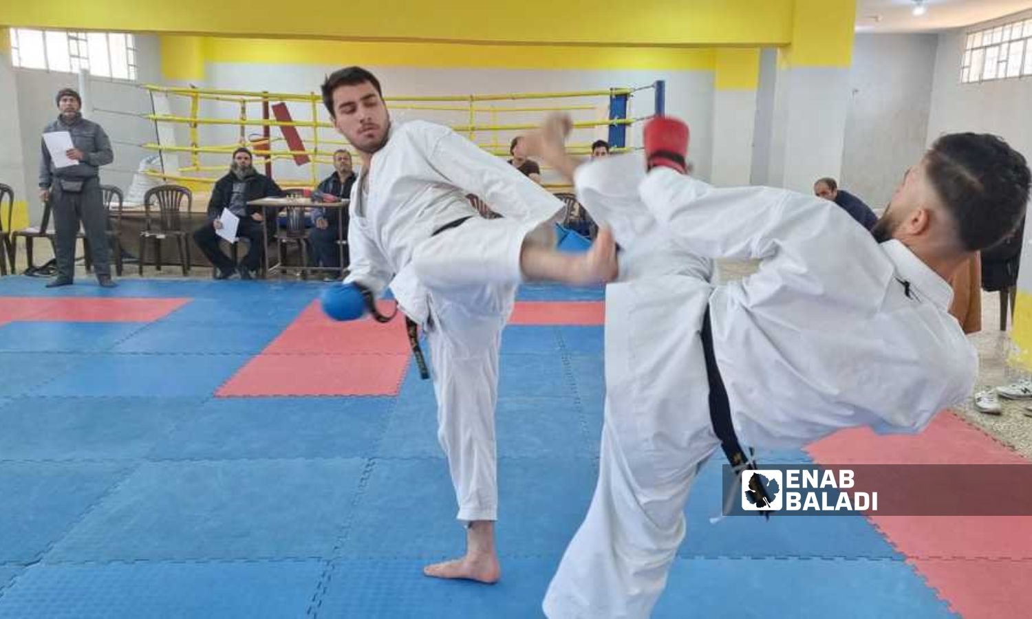 Dan-ranked practitioners in Karate tests in the northwestern Idlib region - November 2023 (Enab Baladi/Anas al-Khouli)