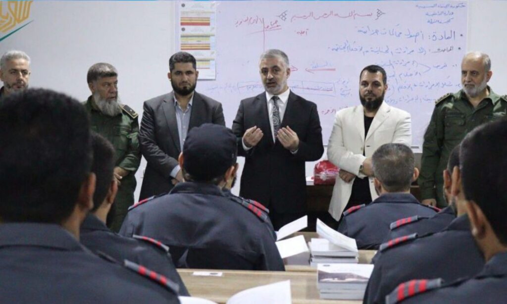 The head of the Syrian Salvation Government and the ministers of interior and agriculture visit the police academy - September 27, 2023 (Salvation Government)