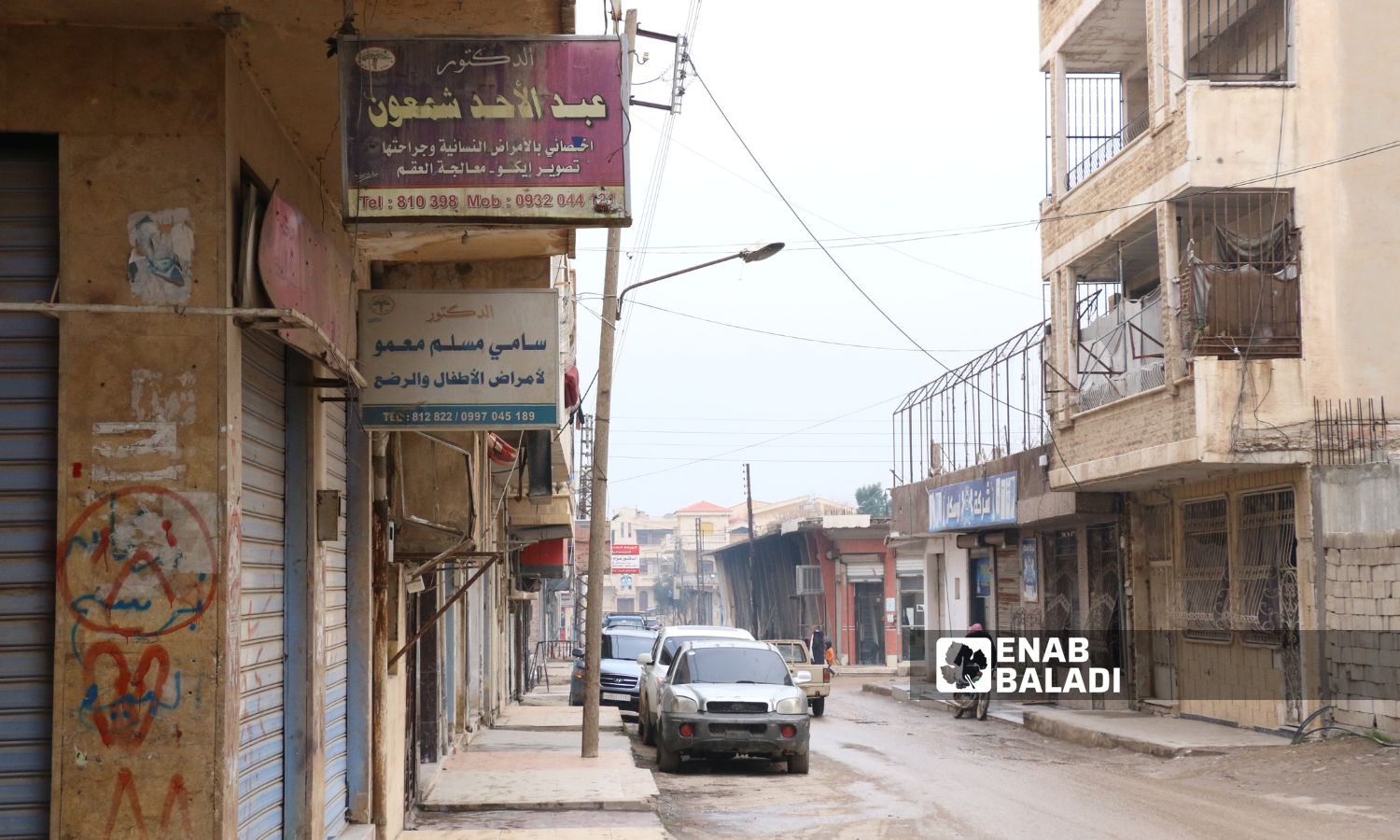 Street advertisements for private medical clinics in Ras al-Ain, northwest of al-Hasakah - January 15, 2024 (Enab Baladi)