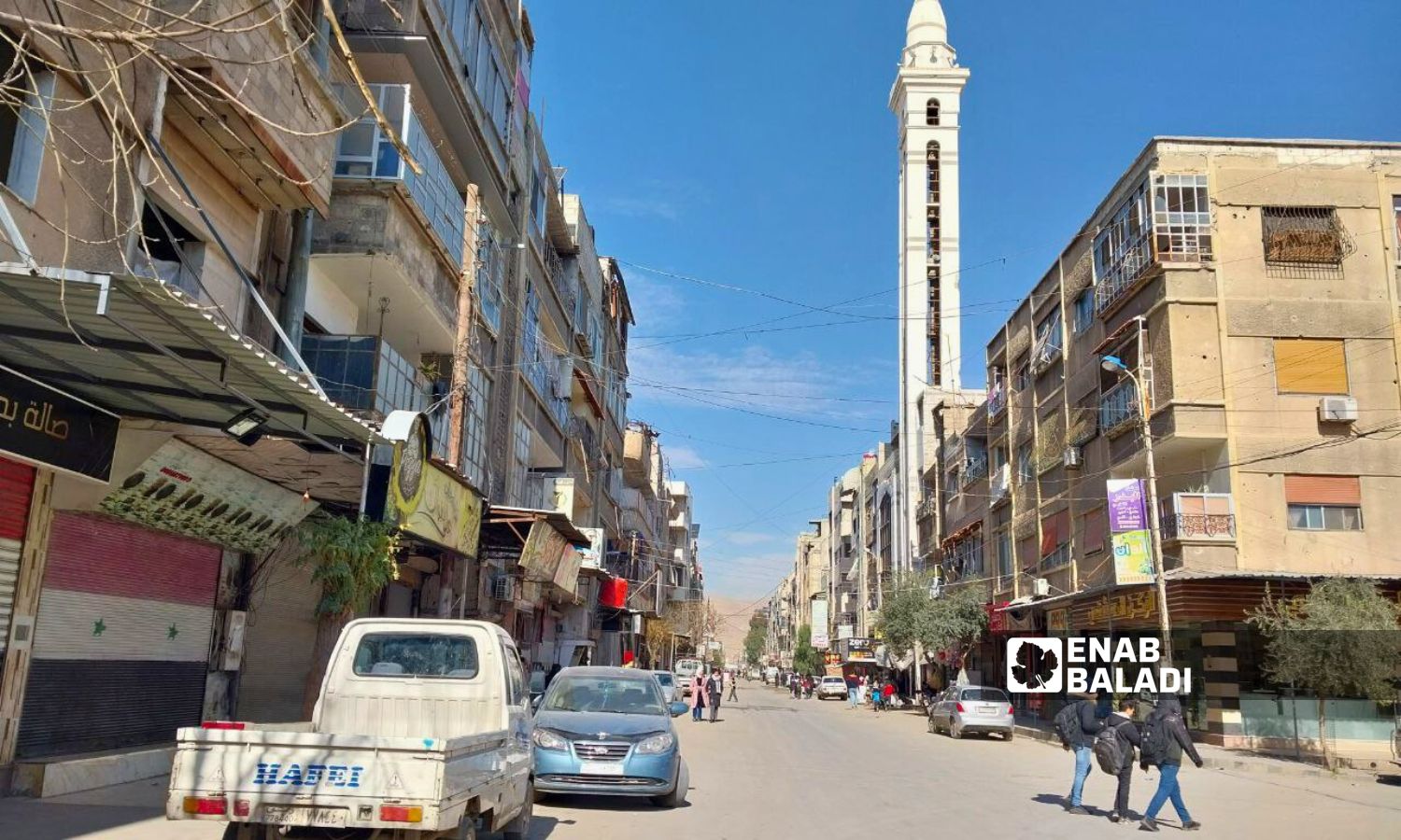 Al-Baghdadi Mosque in al-Qouatli Street in Douma city - January 22, 2024 (Enab Baladi/Sarah al-Ahmad)
