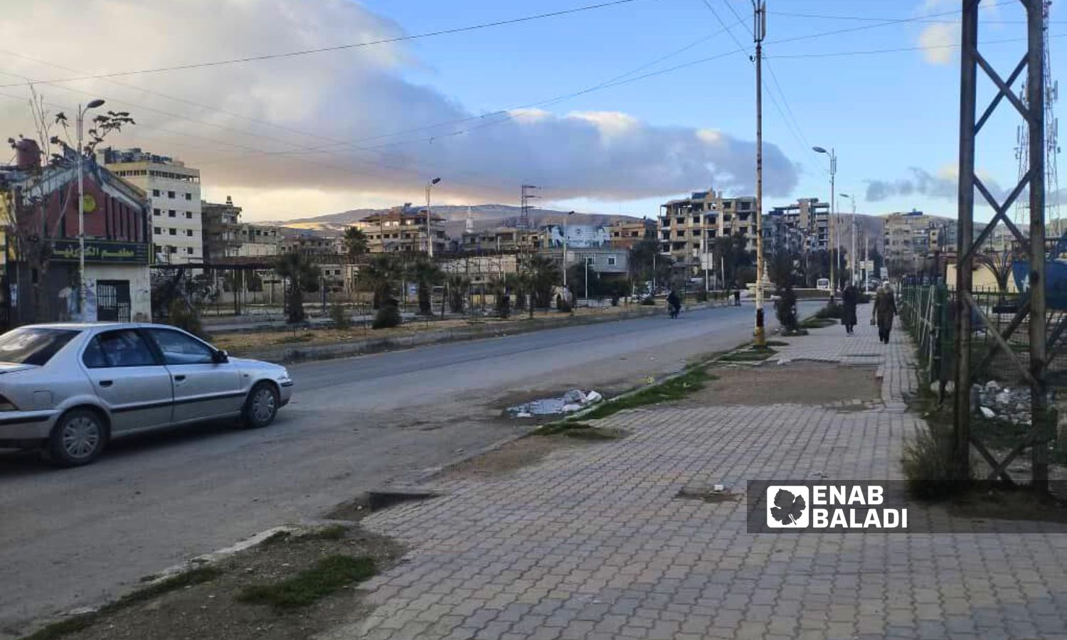 Corniche Street in Douma city - January 22, 2024 (Enab Baladi/Sarah al-Ahmad)
