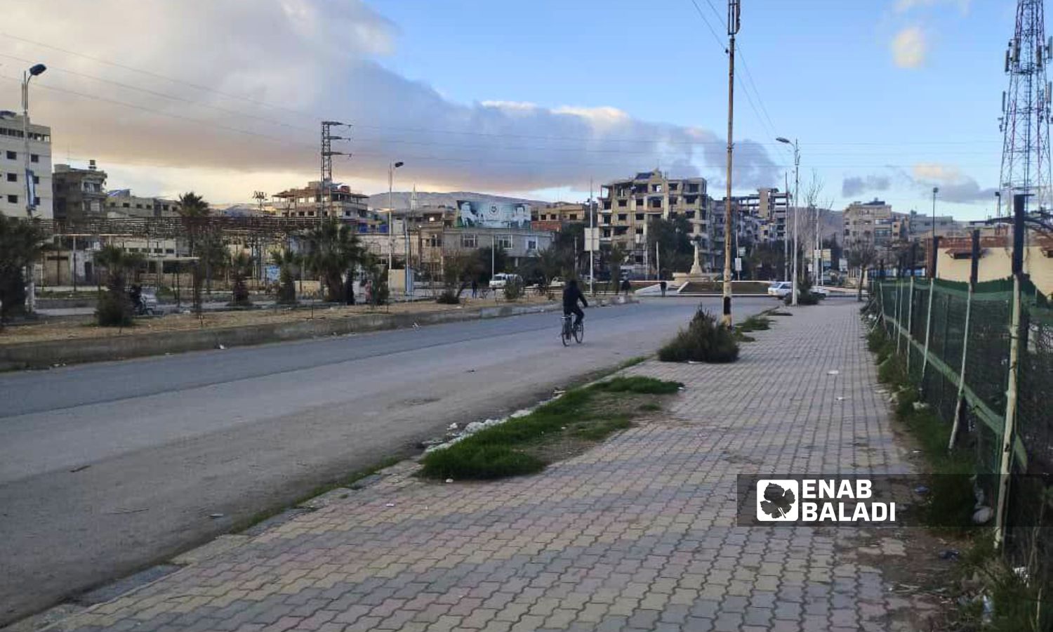 Corniche Street in Douma city - January 22, 2024 (Enab Baladi/Sarah al-Ahmad)
