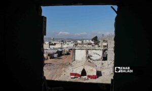 Jindires city a year after the earthquake disaster that affected southern Turkey and northwestern Syria - February 6, 2024 (Enab Baladi/Dayan Junpaz)
