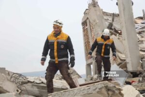 Members of the Syria Civil Defence team (Enab Baladi)