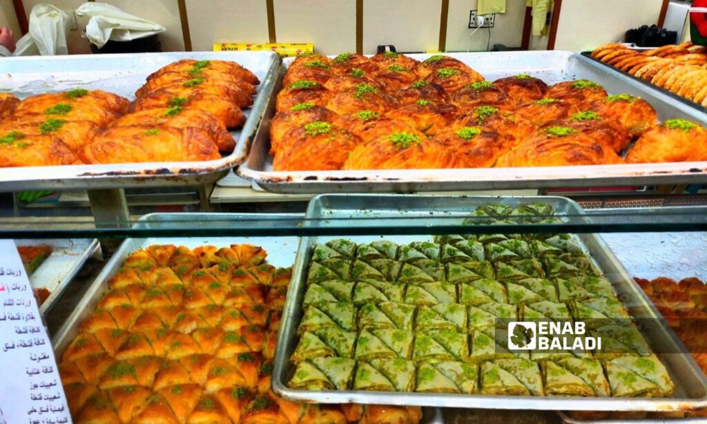 Sweets displayed in a shop in the city of Qamishli - February 11, 2024 (Enab Baladi/Majd al-Salem)