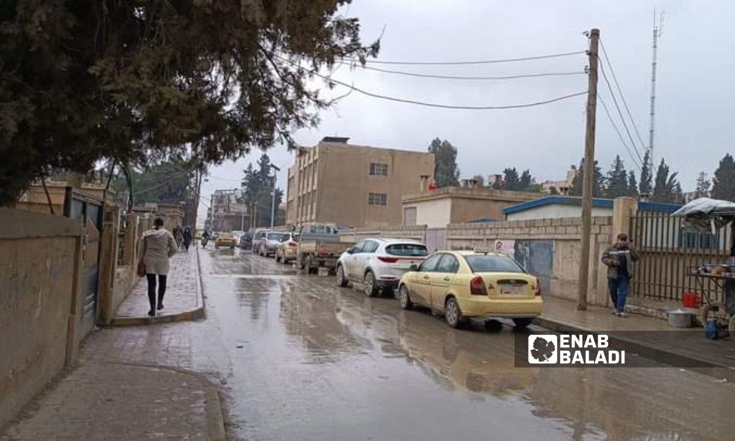 A long line of vehicles near a fuel station in the city of Qamishli, north of al-Hasakah - January 29, 2024 (Enab Baladi/Rita al-Ahmad)