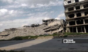 Photos showing the destruction in the city of Harasta before the evacuation of its residents to the northern Syrian territories - March 5, 2024 (Enab Baladi/Sarah al-Ahmad)
