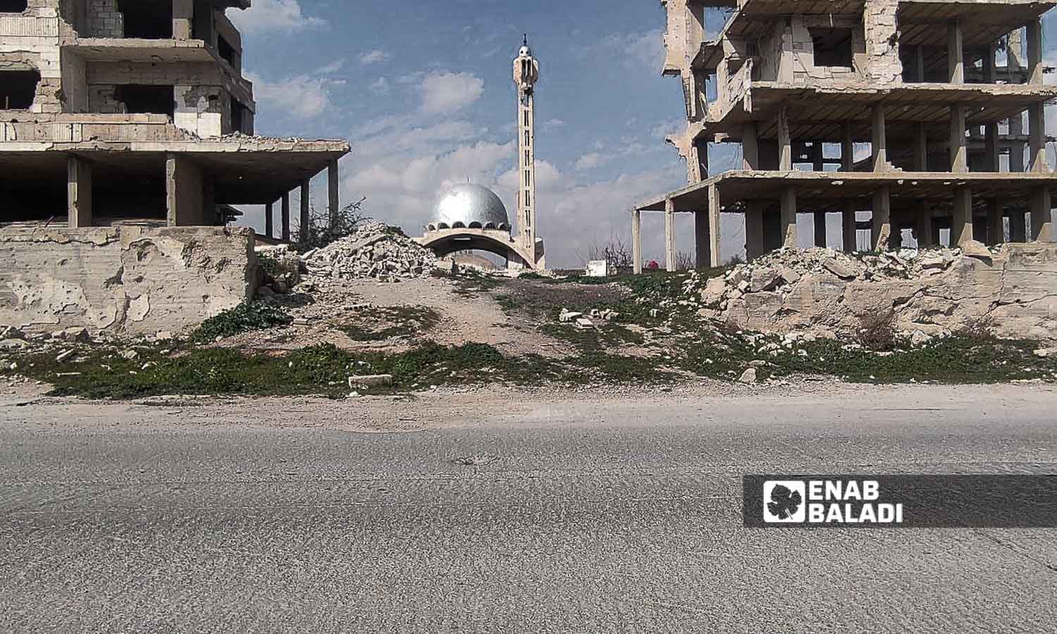 Aqil bin Abi Talib Mosque in Harasta, Damascus countryside - March 5, 2024 (Enab Baladi/Sarah al-Ahmad)

