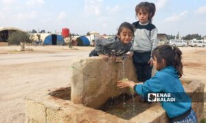 Displaced children from Afrin city in a camp in Tel Rifaat, within the territories controlled by the Autonomous Administration and the Syrian regime - February 24, 2024 (Enab Baladi)