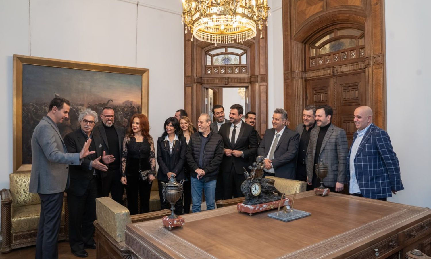 Bashar al-Assad's meeting with Syrian drama stars - March 10, 2024 (Syrian Presidency)