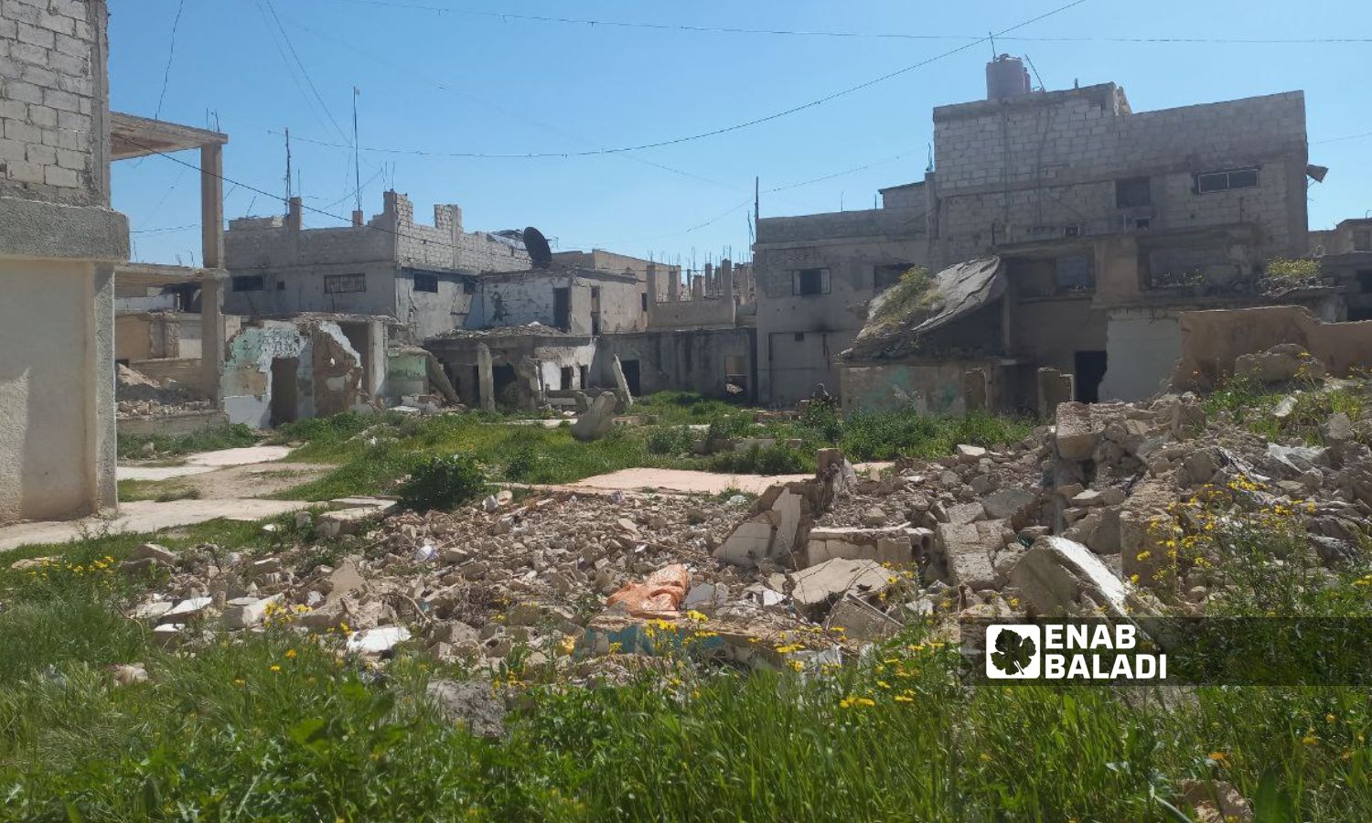 Al-Radim "Rubble" neighborhood in the Palestine camp in Daraa al-Mahatta - March 11, 2024 (Enab Baladi/Sarah al-Ahmad)
