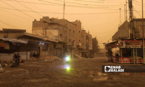 A dust storm hits the town of Abu Hammam in the countryside of Deir Ezzor, eastern Syria - April 29, 2024 (Enab Baladi/Obadah al-Sheikh)
