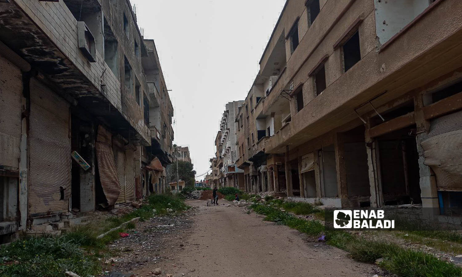 A destroyed street in Daraa al-Mahatta - March 17, 2024 (Enab Baladi/Sarah al-Ahmad)
