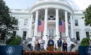 US President Joe Biden delivers speech in front of the White House (The Daily Telegraph)