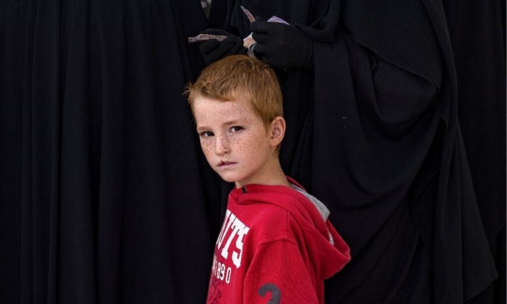 A child detained in al-Hol camp in al-Hasakah city, northeastern Syria - October 11, 2023 (AFP)