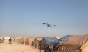 Photography drone in Ahl al-Tah displacement camp, northern Idlib - June 18, 2022 (Ahl al-Tah camp/Facebook)