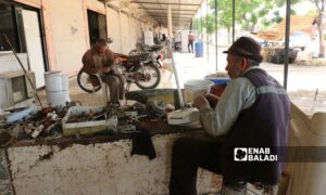 An electronics repair shop in Ras al-Ain, northern Syria - April 23, 2024 (Enab Baladi)