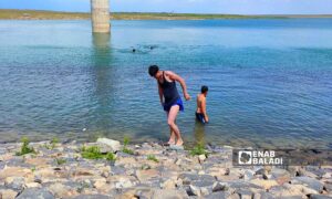 Mazkavt Dam Lake is a destination for the people of Qamishli to relax and unwind - May 13, 2024 (Enab Baladi/Majd al-Salem)

