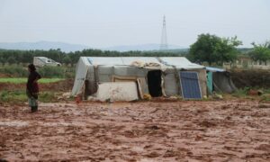 Hundreds of tents in northwest Syria were damaged by a rainstorm - May 1, 2024 (Syria Civil Defence)
