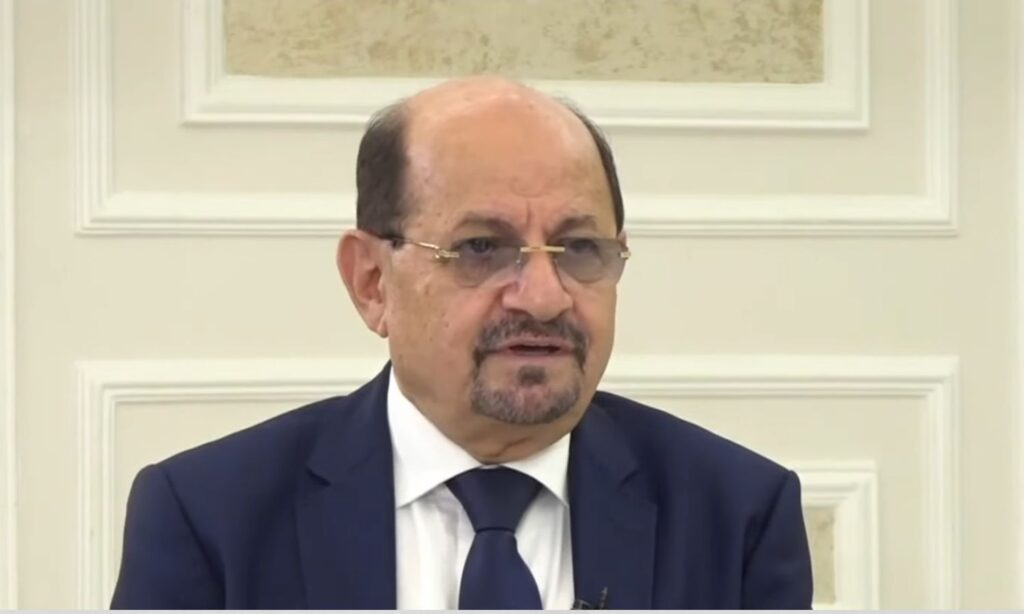 Yemen's Minister of Foreign Affairs Shaya al-Zindani during a television interview - May 12, 2024 (Al-Arabiya Al-Hadath/Screenshot)