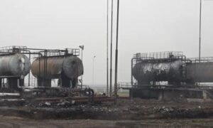 Damage to the Sa'ida oil station following a Turkish airstrike in al-Hasakah province - May 20, 2024 (Hawar Agency)