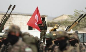 An element of the Sultan Suleiman Shah division participating in a military drill in the city of Afrin - October 31, 2021 (Reuters)