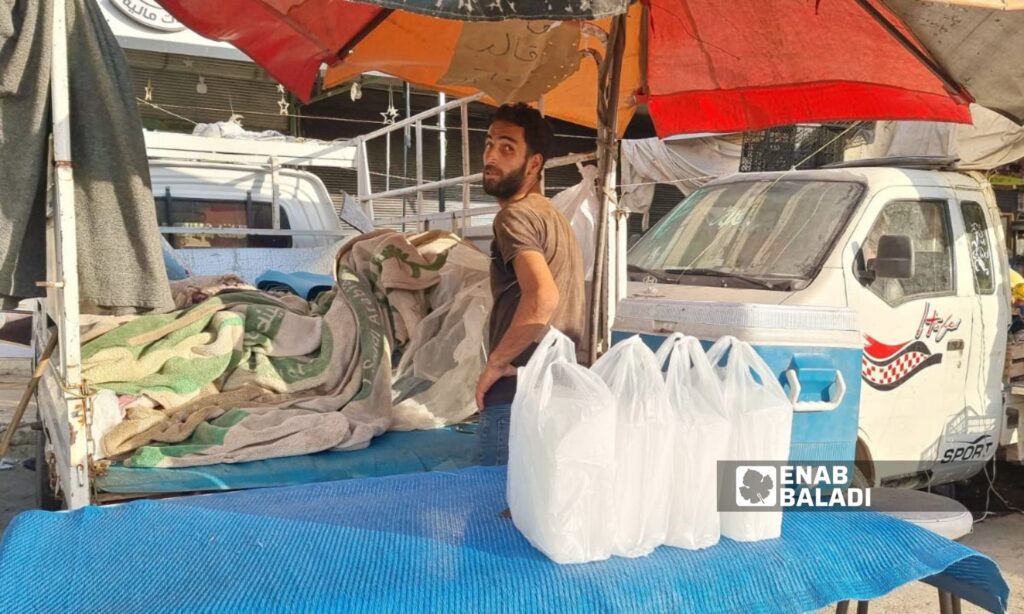 Prices of ice blocks increase in Idlib with rising temperatures - June 20, 2024 (Enab Baladi/Anas al-Khouli)