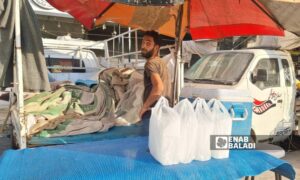 Prices of ice blocks increase in Idlib with rising temperatures - June 20, 2024 (Enab Baladi/Anas al-Khouli)