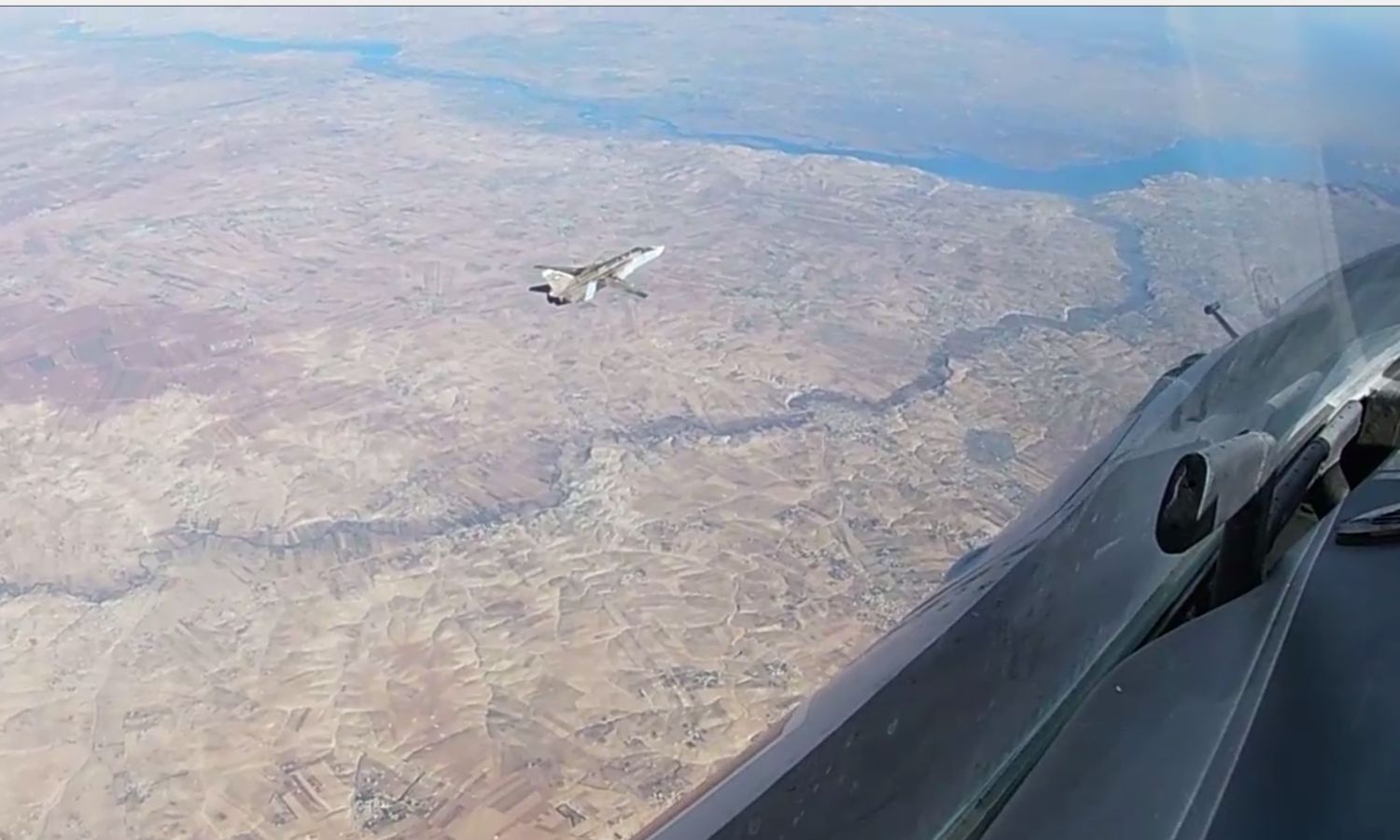 Russian-made warplanes during military maneuvers in Syrian airspace - June 6, 2024 (Russian Ministry of Defense/Screenshot)