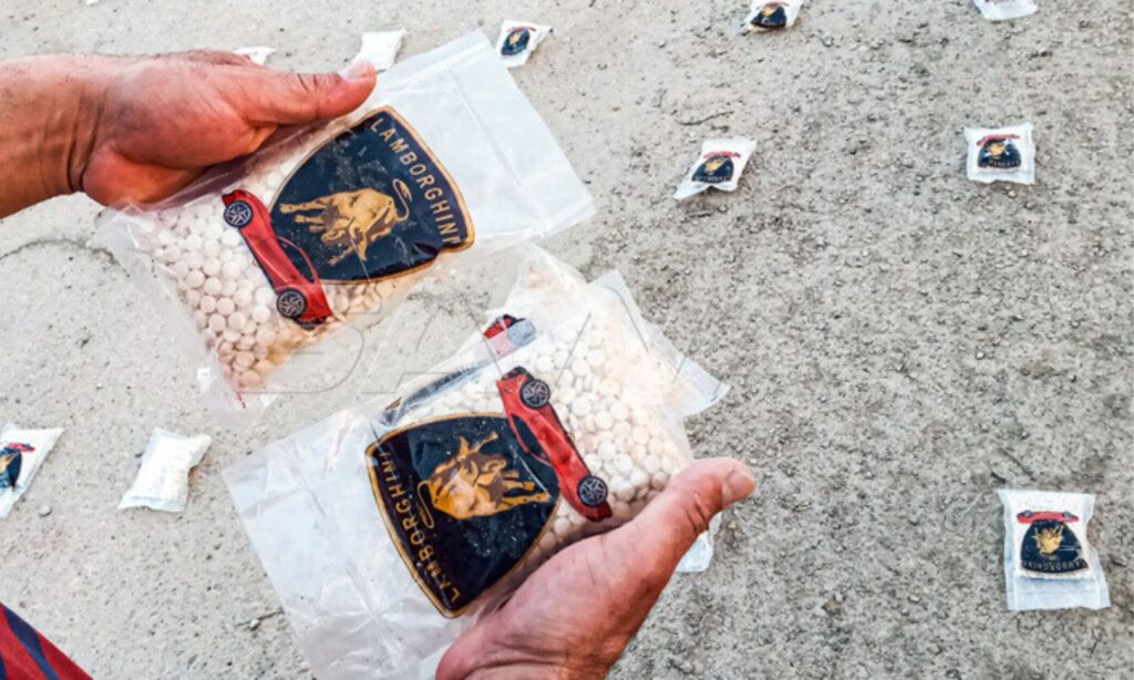 A sample of a drug shipment that the Syrian regime said it seized while it was being prepared for smuggling in the Badia region in eastern Syria - June 15, 2024 (SANA)
