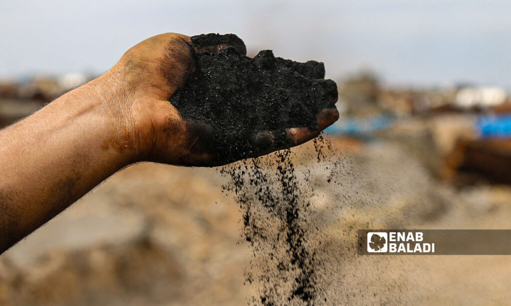 After extracting derivative materials, coal and slag remain as residues from the burning operations - May 10, 2024 (Enab Baladi/Dayan Junpaz)