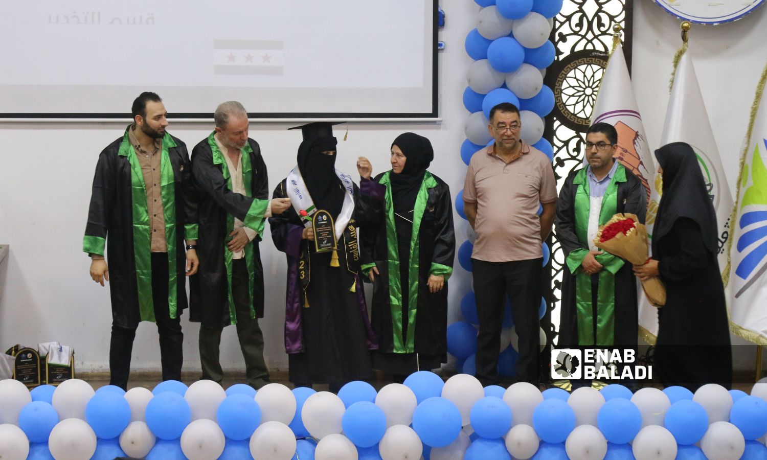 Graduation of a batch of students from the Free Aleppo University in the city of Azaz in the northern countryside of Aleppo - July 16, 2024 (Enab Baladi/Dayan Junpaz)