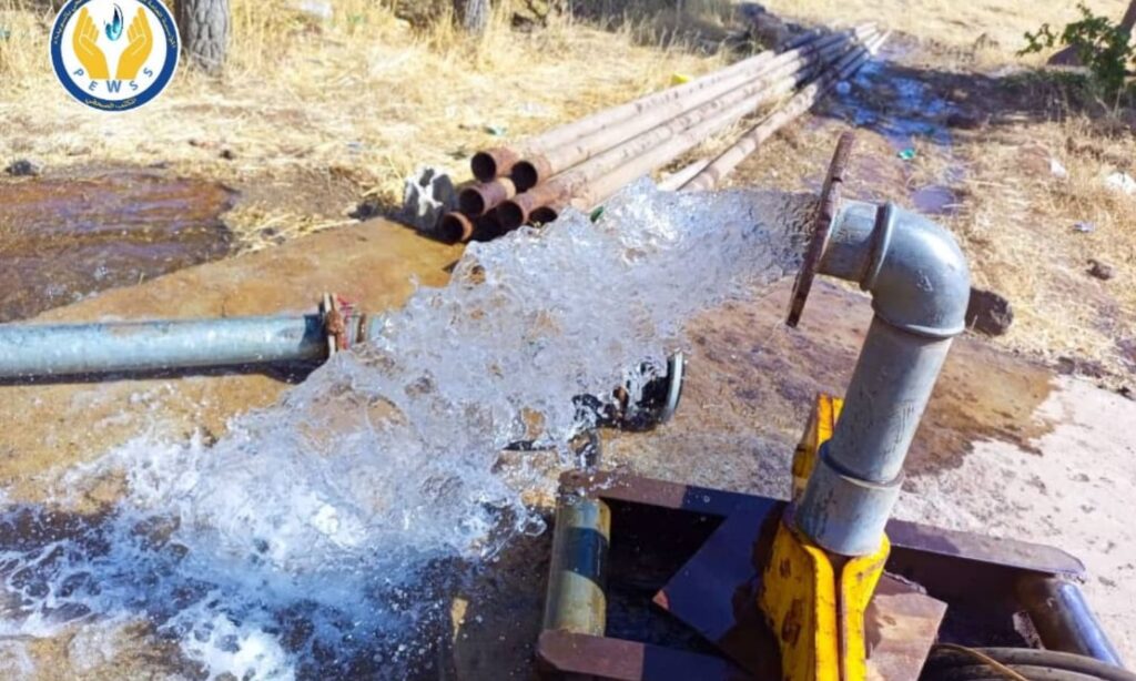 Water flows from a well in As-Suwayda governorate after repair - July 13, 2024 (As-Suwayda Water Corporation)