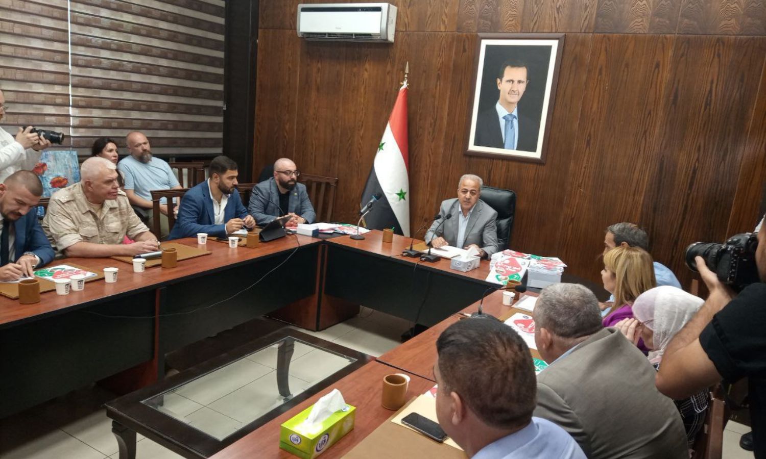 Meeting of the Syrian Education Ministry to discuss the distribution of Russian books to schools after receiving them - August 25, 2024 (Tishreen newspaper)