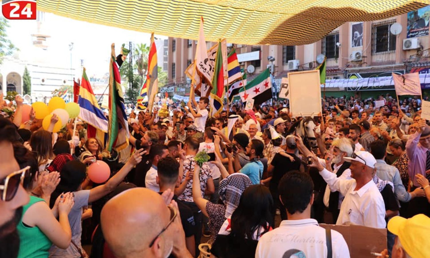 From the central demonstration held at al-Karamah Square to mark the first anniversary of the As-Suwayda protest movement - August 16, 2024 (Suwayda 24)