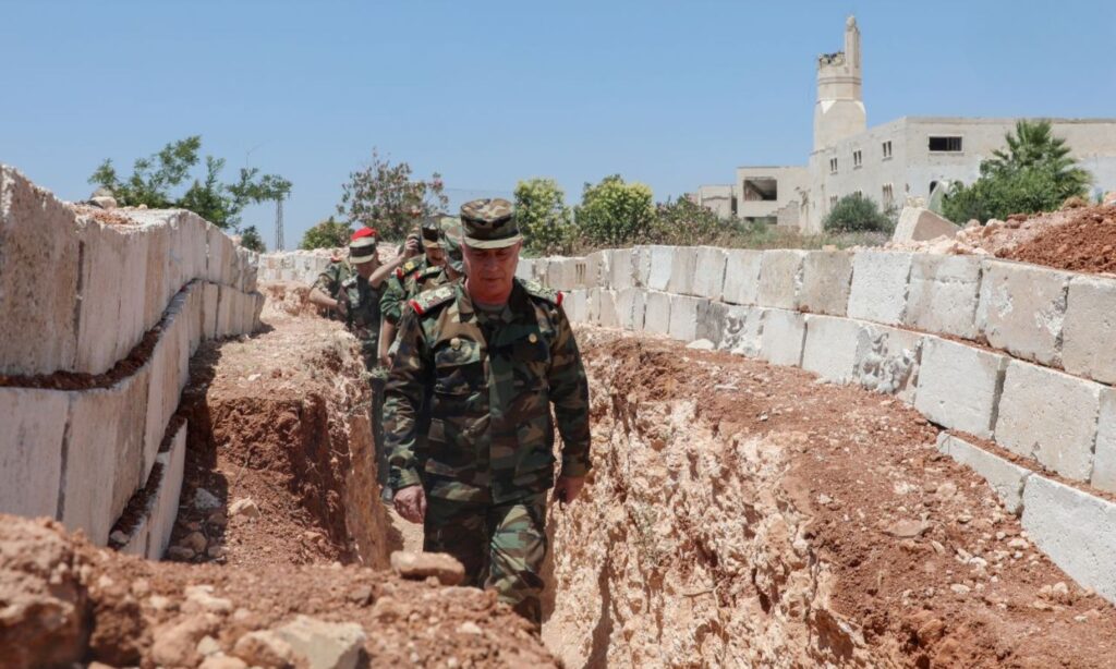 Chief of General Staff of Syrian regime’s army, General Abdul Karim Mahmoud Ibrahim, visiting military units on the frontlines - July 17, 2024 (Syrian Ministry of Defense)