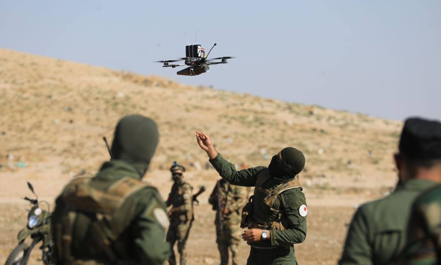 Elements from the Syrian National Army during military exercises using FPV drones - August 2024 (Ministry of Defense of the Syrian Interim Government)