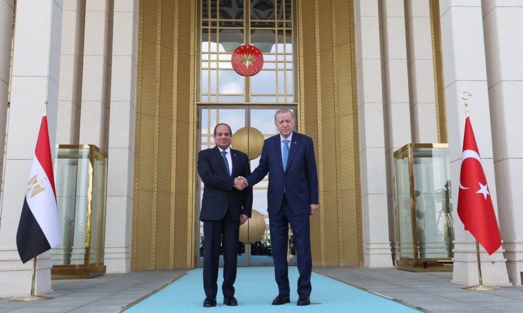 Erdoğan receives al-Sisi at the Presidential Complex in the Turkish capital, Ankara - September 4, 2024 (Turkish Presidency/X)