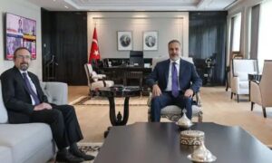 Turkish Foreign Minister, Hakan Fidan, discusses Turkish normalization with the Syrian regime during his meeting with former US Ambassador to Ankara, John Bass - September 17, 2024 (Getty Images)